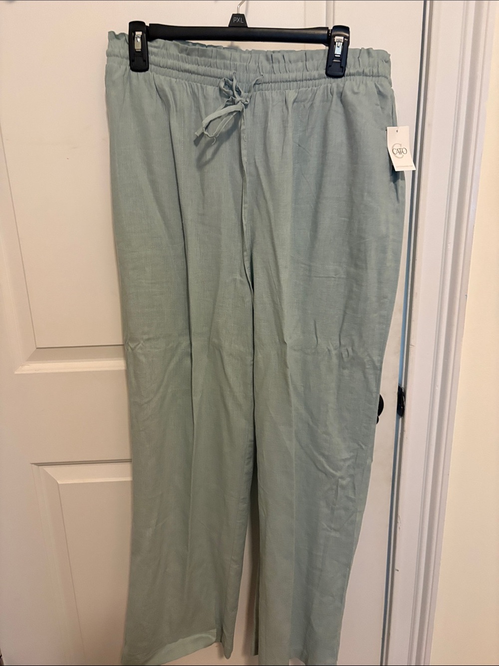 Cato Sage Green Drawstring Wide-Leg Chinos